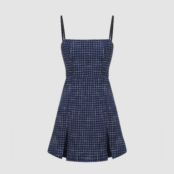 Tweed Sleeveless Split Short Dress - Picture 4 of 4